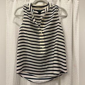 J. Crew blue and white striped silk blouse - Size 00